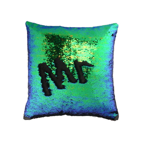 Reversible Shiny Color Change Mermaid Sequined Cushion Cover Throw Pillow Case 